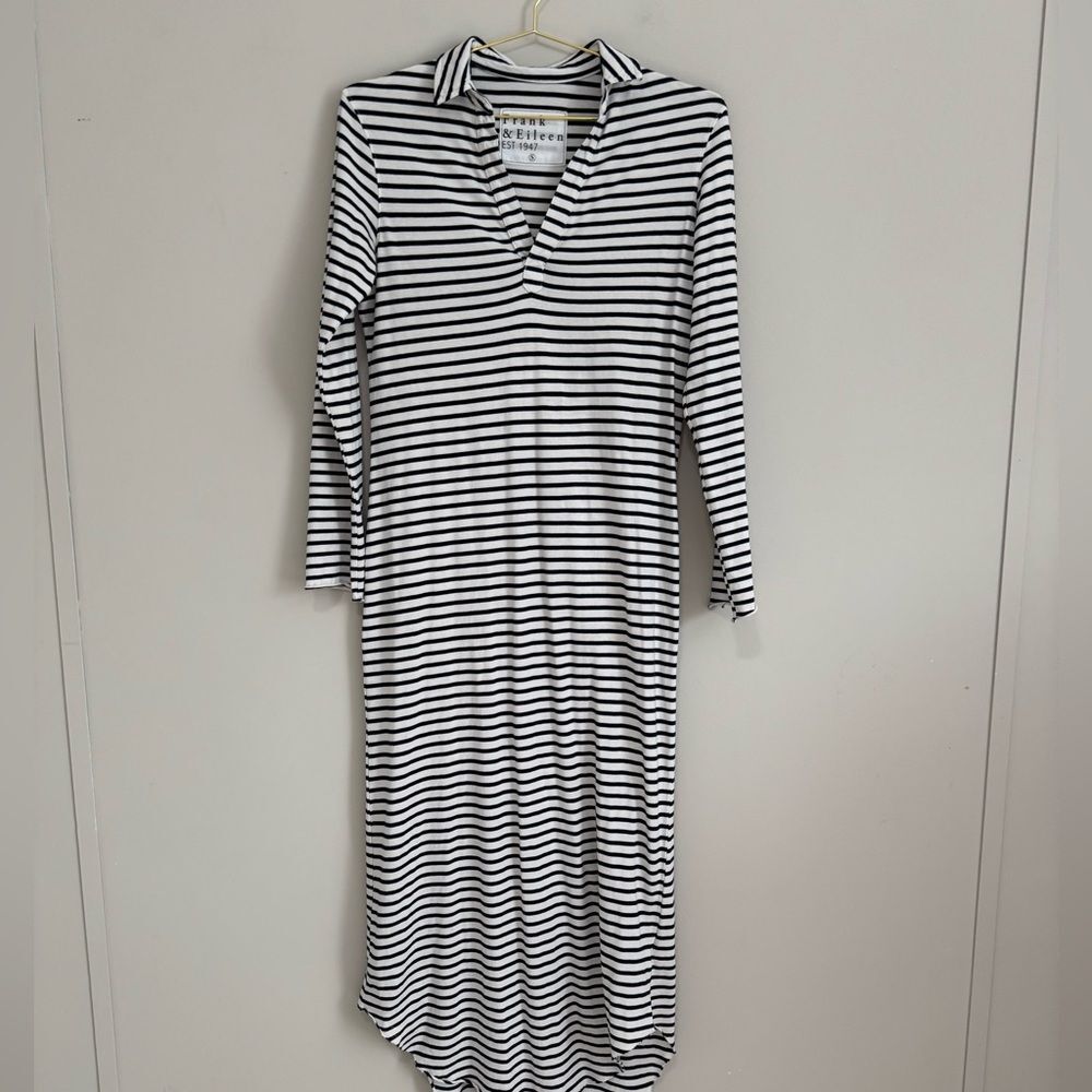 Frank & Eileen Henley Popover Striped Dress